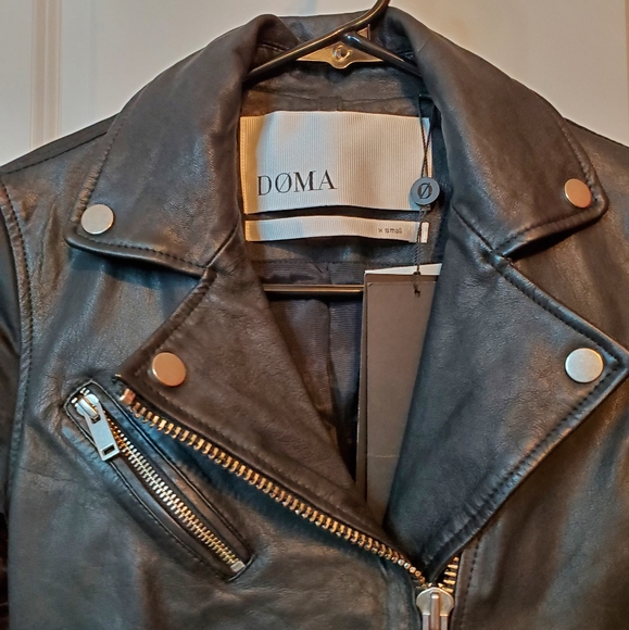 NWT Doma Leather Chel Bella Biker Jacket Moto Women's Extra Small XS - Picture 5 of 15